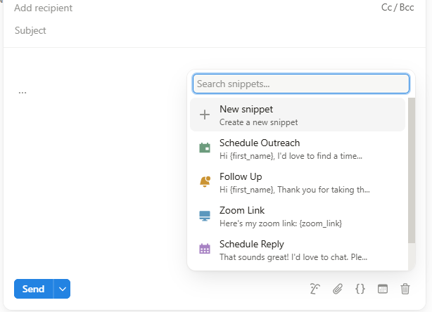 Notionメールのスニペット機能解説1