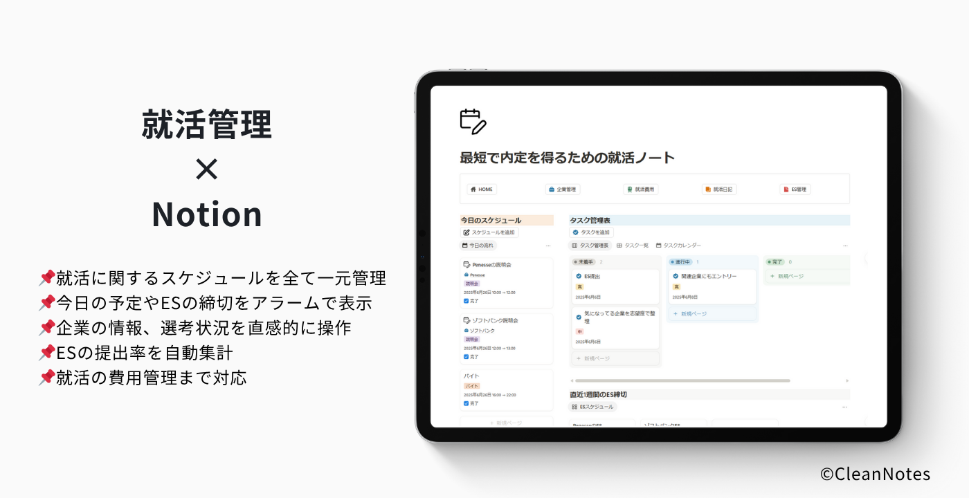 「最短で内定を得るための就活ノート」テンプレサムネ
